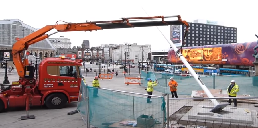 Flagpole Installation - Liverpool City Centre
