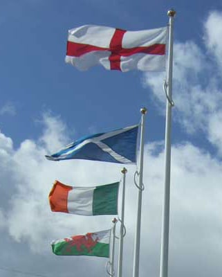 National Flags of England Scotland Ireland and Wales
