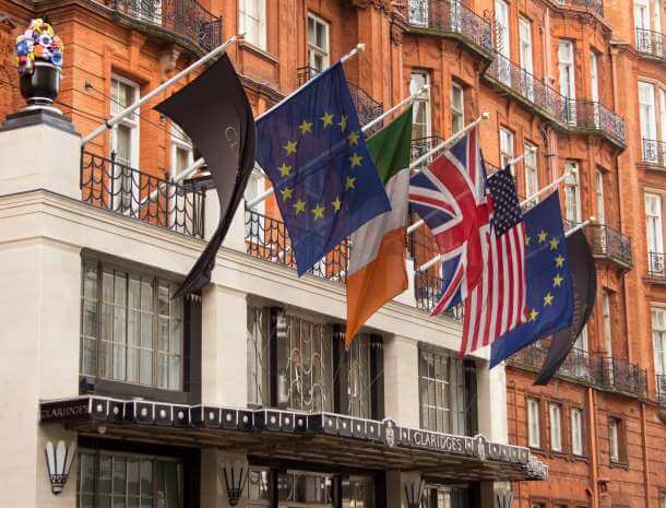 Wall mounted flagpole - Claridges